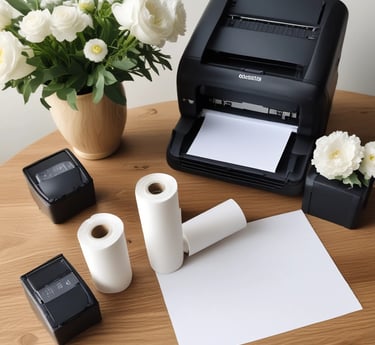 Three rolls of black adhesive tape with blue inner linings are placed on a textured cardboard surface. The rolls are partially unwound, and each displays the brand name 'Stefil' on the inside.
