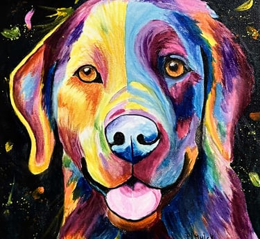 “Lucky” dog painting 