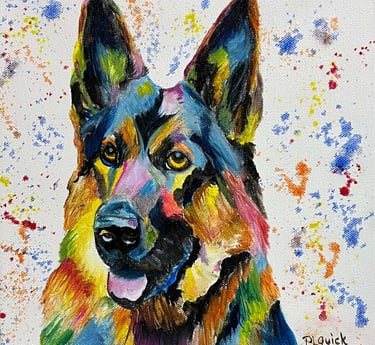 “Titon” dog painting 