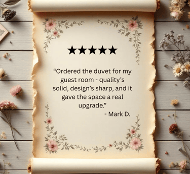 Happy review of elegant duvet cover purchased from URunique21