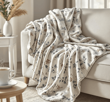 Soft velveteen minky blanket with elegant pattern — cozy, comforting, and stylish.