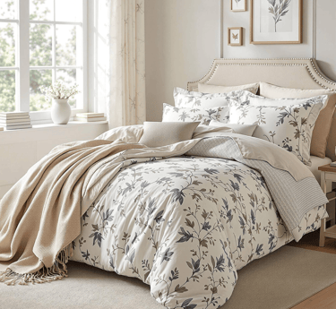 Beautiful patterned duvet cover for a fresh, seasonal bedroom refresh.