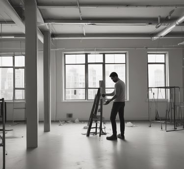 A modern office environment showcasing teamwork.