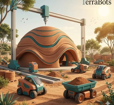 terrabots future construction site earth soil 3d printing
