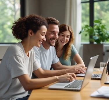 A cozy home office setup with a laptop, notepad, and a cup of coffee, symbolizing productivity and comfort.