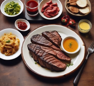 A vibrant food truck painted in yellow, red, black, and blue serving Cuban pizzas and grilled meats.