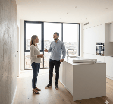 Profissional de remodelações atendendo cliente no Porto com foco em SEO local