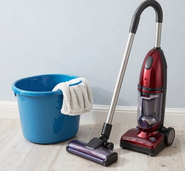 Bright, airy room with spotless surfaces and neatly arranged shelves reflecting a fresh, organized space.