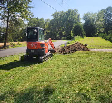 Drainage work to prevent standing water on property
