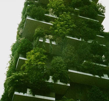 Immeuble avec verdure