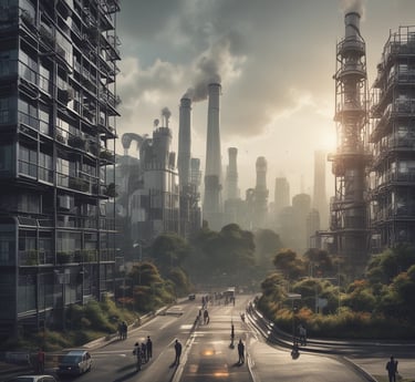 A vibrant graphic showing interconnected carbon footprints forming a pattern that draws the eye and highlights environmental impact.