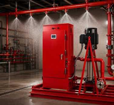 High-pressure water mist fire suppression pump system