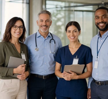 Equipe da área da saúde para avaliar riscos psicossociais