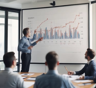 Team of professionals collaborating in a modern office with computers and e-commerce dashboards on screens.