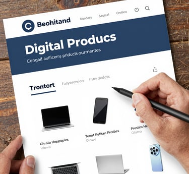 A clean, organized product catalog page showing images, names, descriptions, prices in USD, and sales links.