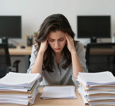 A team collaborating around a computer screen displaying workplace health data.
