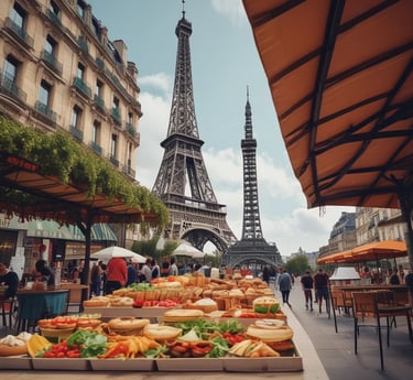 A lively group of diverse people chatting and sharing photos on a sleek social media app interface.