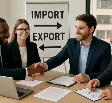 a group of people shaking hands over a table