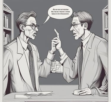 A thoughtful person sitting in a cozy room surrounded by books and notes, pondering deeply.