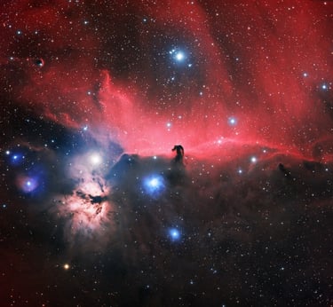 Foto "Testa di Cavallo" scattata a Monteverdi. Nebulosa oscura nella costellazione di Orione.