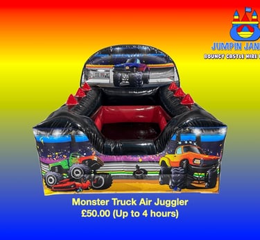 Monster Truck Car Themed Ball Pond Bouncy Castle Hire Plymouth