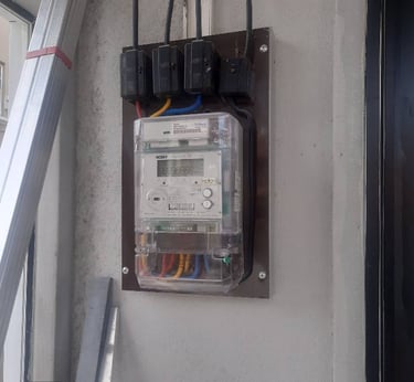 Suasana Electrical installing residential electricity meter, wiring, and TNB connection.