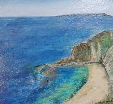 Reflections at Weymouth, 20 x 20 cm, acrylic on canvas, £50