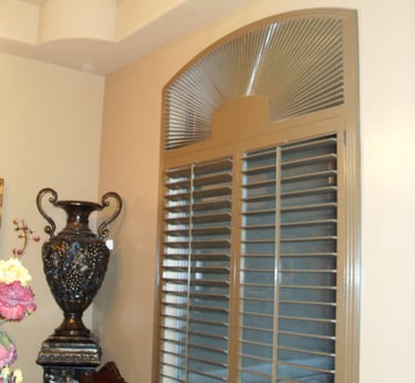 open louver arch shutter