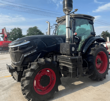 a tractor with a large wheel on it