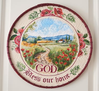 a painting of a poppy pathway