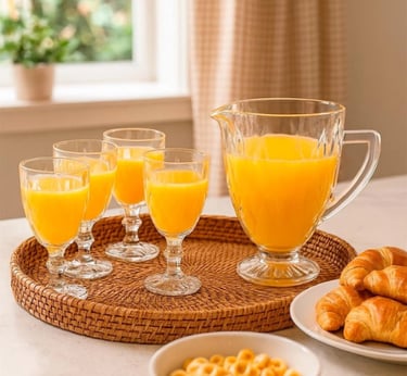 ogo de Jarra Diamante 1,2L + 4 Taças Cristal Ecológico 330ml Transparente - Bela Flor