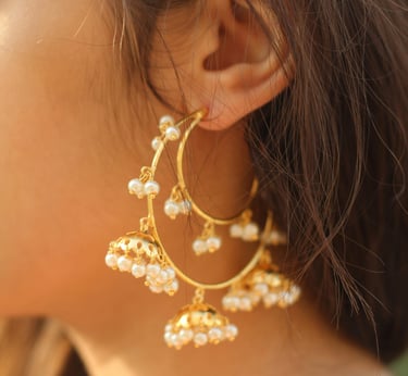 Luxury premium earrings in wide range including jhumki, studs, hoops