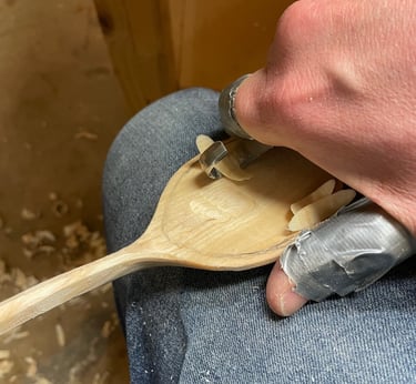 Step 5: Carve spoon to final wet shape