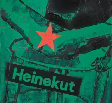 Heinekut Bier Olieverf op doek door Henk Tieten