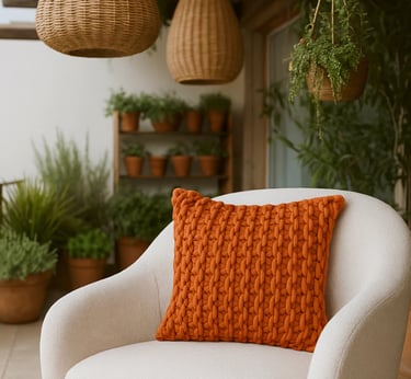 Capa Almofada Trançada Rústica Boho Decorativa Cru Areia Chocolate