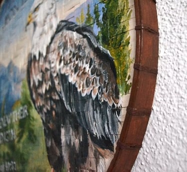 a painting of a large eagle