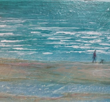 Reflections 2 at West Wittering, 20 x 20 cm, acrylic on canvas, £50