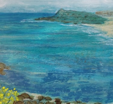 My Little Haven at St Ives, 20 x 20 cm, acrylic on wooden box panel, £50