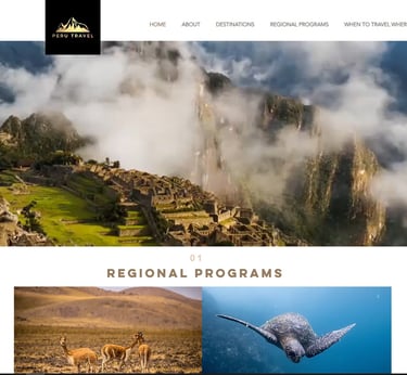 Website Peru Travel ME - bespoke trips to Peru from Dubai