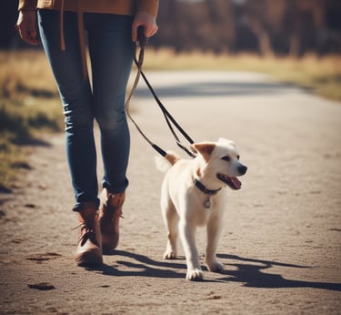 A happy puppy and owner sharing a gentle moment outdoors at sunset.