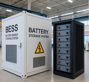 BESS, enerģijas uzkrāšanas akumulators, industriāls akumulators