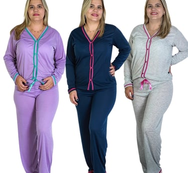 Pijama Longo Blogueirinha Americano Amamentação