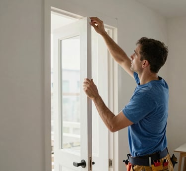 A cleaning cart is positioned in an outdoor area with a concrete building structure in the background. The cart holds a large bucket and cleaning supplies, including a striped cloth and a pink cloth hanging over the handle. A green scrubbing brush is placed on the bottom platform. Surrounding the area are vibrant flower beds with yellow and white flowers, as well as bushes and trees, contributing to a tidy and well-maintained environment.