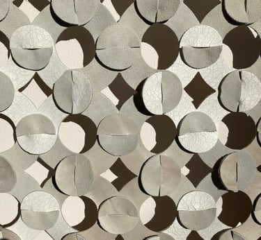 orbis is a pattern which joined together creates diamond and circular negative spaces that resemble a type of net