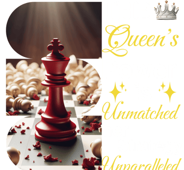 a chess game with a queen's crown on the table