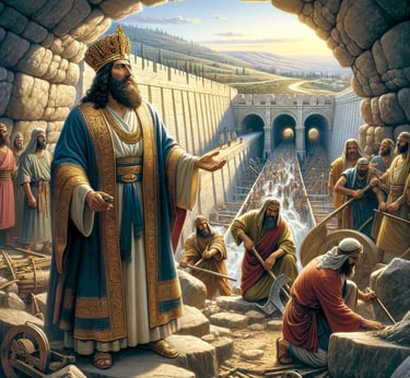 a man in a crown and a crown on a rock wall