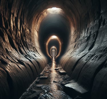 a tunnel with a light at the end of a tunnel