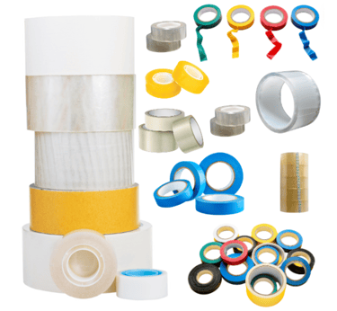 various types of adhesive tapes tape and tape tape on a white background