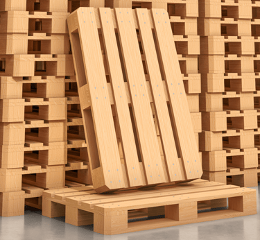 a pallet of wooden pallets on a pallet