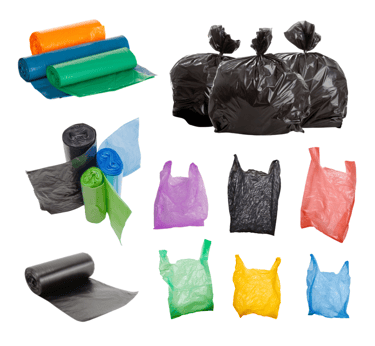 a bunch of plastic bags with plastic bags